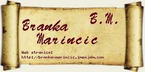 Branka Marinčić vizit kartica
